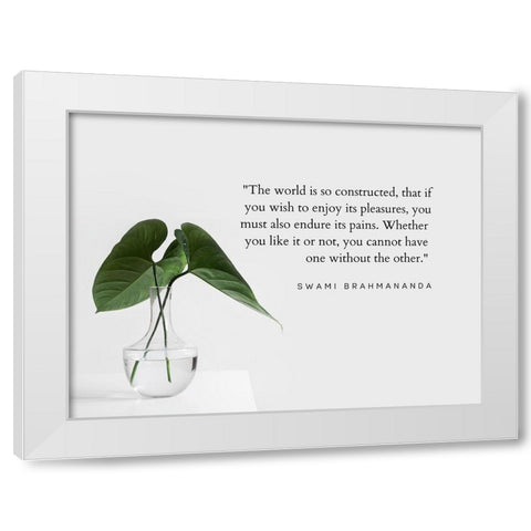 Swami Brahmananda Quote: Endure its Pains White Modern Wood Framed Art Print by ArtsyQuotes
