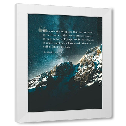 Samuel Smiles Quote: Succeed Through Success White Modern Wood Framed Art Print by ArtsyQuotes