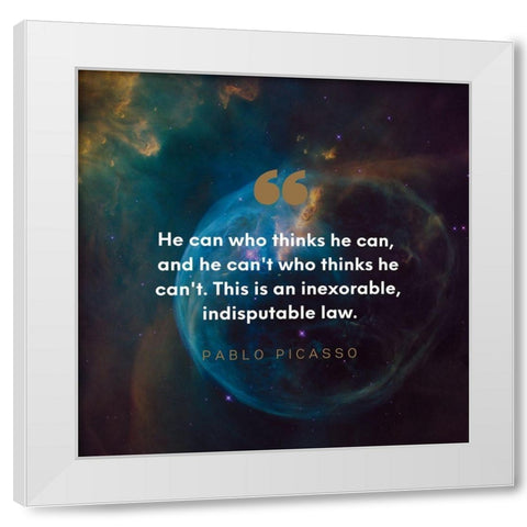 Pablo Picasso Quote: Indisputable Law White Modern Wood Framed Art Print by ArtsyQuotes