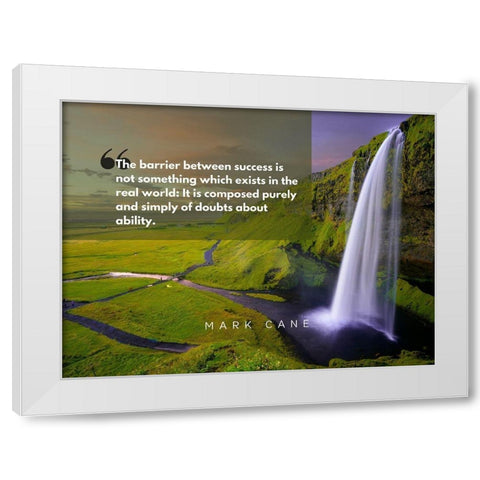 Mark Cane Quote: Barrier Between White Modern Wood Framed Art Print by ArtsyQuotes