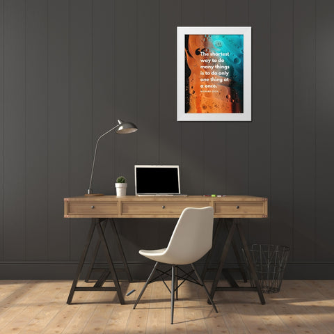 Richard Cecil Quote: Passionate White Modern Wood Framed Art Print by ArtsyQuotes