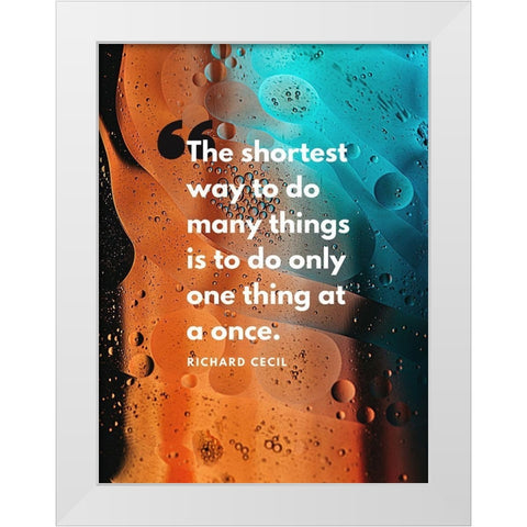 Richard Cecil Quote: Passionate White Modern Wood Framed Art Print by ArtsyQuotes