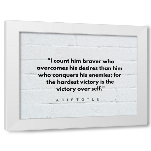 Aristotle Quote: Victory White Modern Wood Framed Art Print by ArtsyQuotes