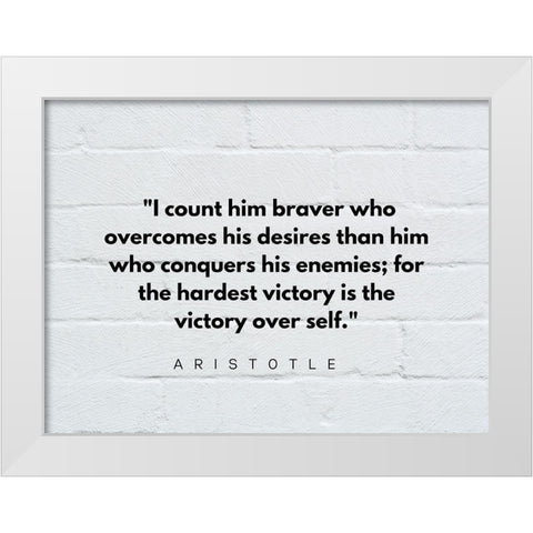 Aristotle Quote: Victory White Modern Wood Framed Art Print by ArtsyQuotes