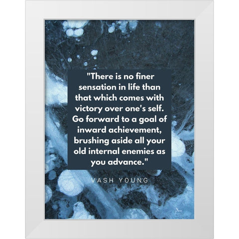 Vash Young Quote: Victory White Modern Wood Framed Art Print by ArtsyQuotes
