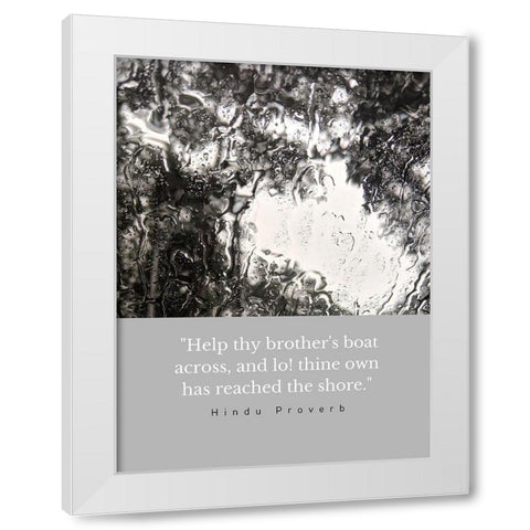 Hindu Proverb Quote: Help White Modern Wood Framed Art Print by ArtsyQuotes