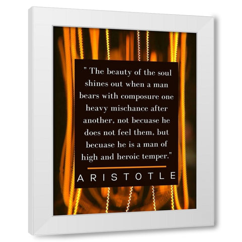Aristotle Quote: The Soul Shines White Modern Wood Framed Art Print by ArtsyQuotes