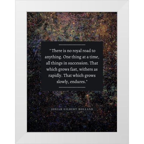 Josiah Gilbert Holland Quote: No Royal Road White Modern Wood Framed Art Print by ArtsyQuotes