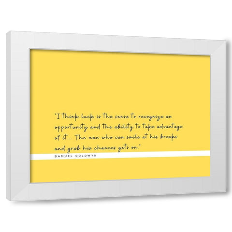 Samuel Goldwyn Quote: Recognize White Modern Wood Framed Art Print by ArtsyQuotes