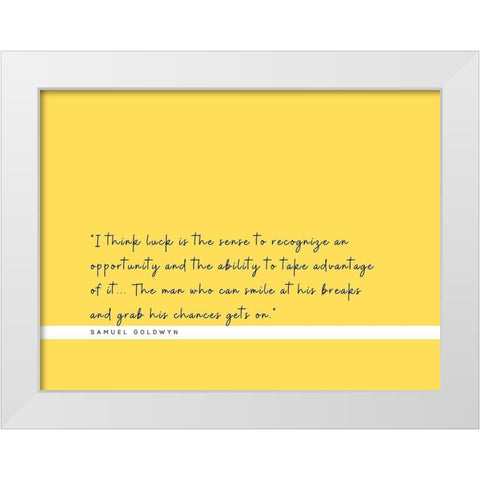 Samuel Goldwyn Quote: Recognize White Modern Wood Framed Art Print by ArtsyQuotes