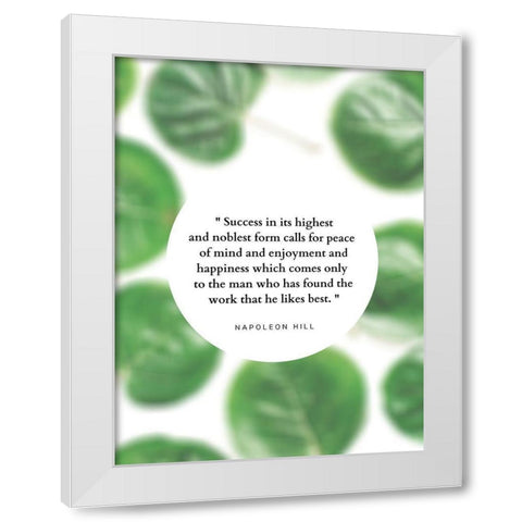 Napoleon Hill Quote: Peace of Mind White Modern Wood Framed Art Print by ArtsyQuotes