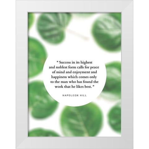 Napoleon Hill Quote: Peace of Mind White Modern Wood Framed Art Print by ArtsyQuotes