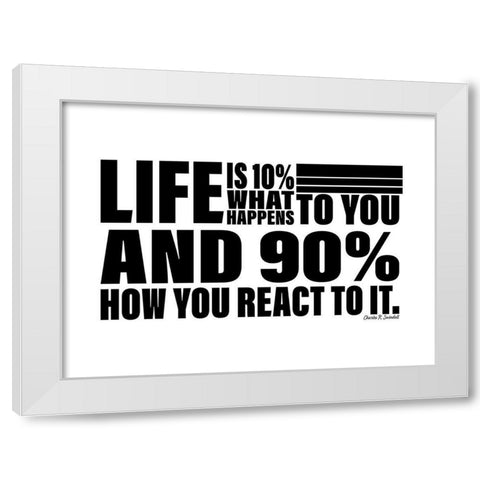 Charles R. Swindoll Quote: How You React White Modern Wood Framed Art Print by ArtsyQuotes