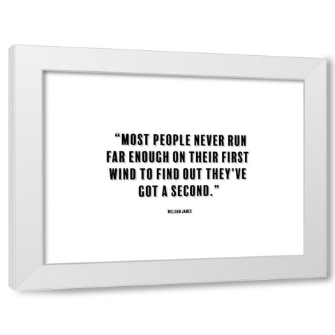 William James Quote: First Wind White Modern Wood Framed Art Print by ArtsyQuotes