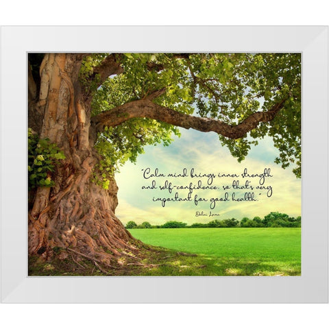Dalai Lama Quote: Inner Strength White Modern Wood Framed Art Print by ArtsyQuotes