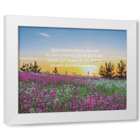 Artsy Quotes Quote: Your Journey White Modern Wood Framed Art Print by ArtsyQuotes