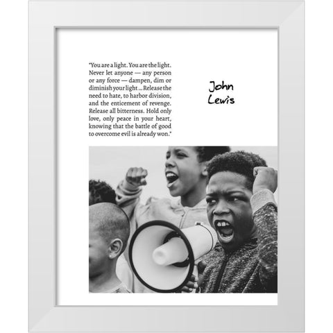 John Lewis Quote: You are a Light White Modern Wood Framed Art Print by ArtsyQuotes