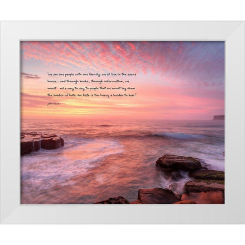 John Lewis Quote: Too Heavy a Burden White Modern Wood Framed Art Print by ArtsyQuotes