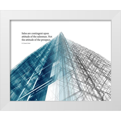 W. Clement Stone Quote: The Salesman White Modern Wood Framed Art Print by ArtsyQuotes
