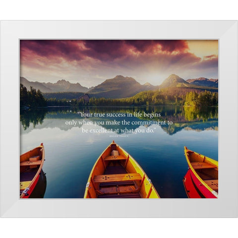 Brian Tracy Quote: True Success White Modern Wood Framed Art Print by ArtsyQuotes