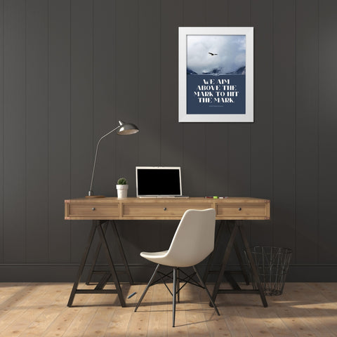 Ralph Waldo Emerson Quote: Hit the Mark White Modern Wood Framed Art Print by ArtsyQuotes