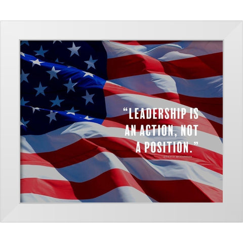 Donald McGannon Quote: Leadership White Modern Wood Framed Art Print by ArtsyQuotes