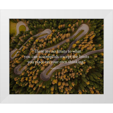 Brian Tracy Quote: No Limits White Modern Wood Framed Art Print by ArtsyQuotes
