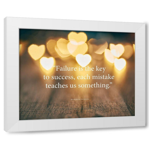 Moriher Ueshiba Quote: Key to Success White Modern Wood Framed Art Print by ArtsyQuotes