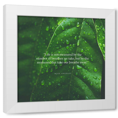 Maya Angelou Quote: Take Our Breathe Away White Modern Wood Framed Art Print by ArtsyQuotes