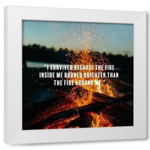 Artsy Quotes Quote: I survived White Modern Wood Framed Art Print by ArtsyQuotes