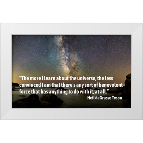 Neil deGrasse Tyson Quote: The More I Learn White Modern Wood Framed Art Print by ArtsyQuotes