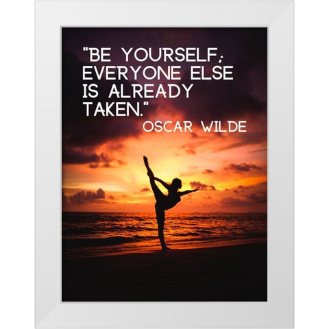 Oscar Wilde Quote: Already Taken White Modern Wood Framed Art Print by ArtsyQuotes