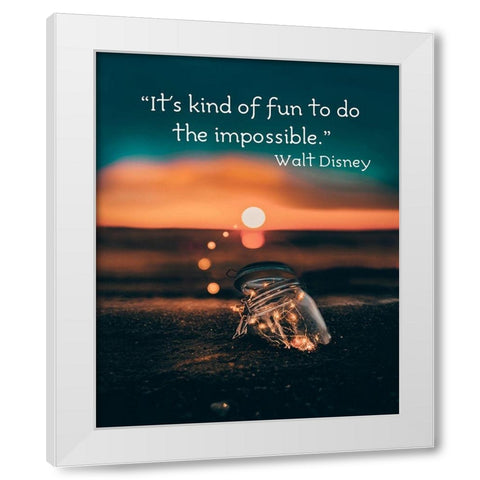 Walt Disney Quote: Kind of Fun White Modern Wood Framed Art Print by ArtsyQuotes