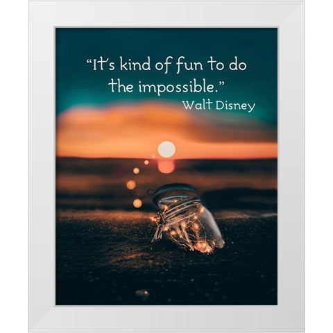 Walt Disney Quote: Kind of Fun White Modern Wood Framed Art Print by ArtsyQuotes