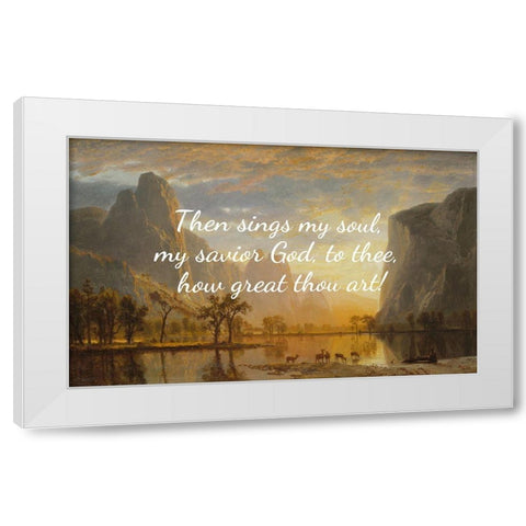 Carl Boberg Quote: Sings My Soul White Modern Wood Framed Art Print by ArtsyQuotes