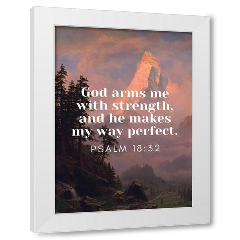 Bible Verse Quote Psalm 18:22, Albert Bierstadt - Sunrise on the Matterhorn White Modern Wood Framed Art Print by ArtsyQuotes