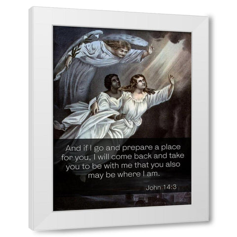 Bible Verse Quote John 14:3, Currier and Ives - Spirits Flight White Modern Wood Framed Art Print by ArtsyQuotes