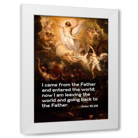 Bible Verse Quote John 16:28, Benjamin West - The Ascension White Modern Wood Framed Art Print by ArtsyQuotes