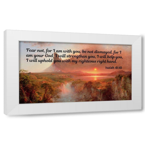 Bible Verse Quote Isaiah 41:10, Frederic Edwin Church - Cotopaxi Church White Modern Wood Framed Art Print by ArtsyQuotes