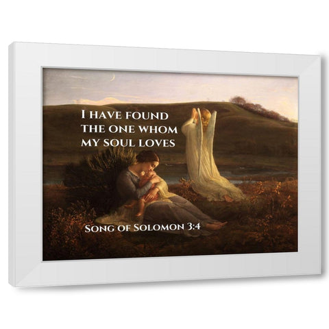 Bible Verse Quote Song of Solomon 3:4, Anne Francois Janmot - The Angel and the Mother White Modern Wood Framed Art Print by ArtsyQuotes