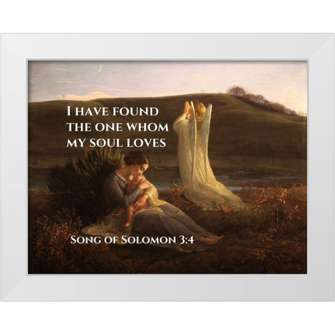 Bible Verse Quote Song of Solomon 3:4, Anne Francois Janmot - The Angel and the Mother White Modern Wood Framed Art Print by ArtsyQuotes