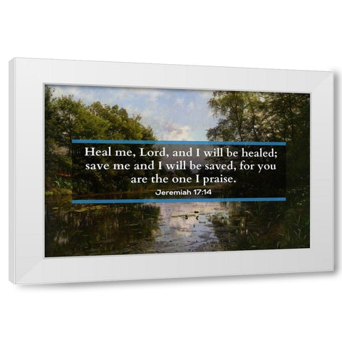 Bible Verse Quote Jeremiah 17:14, Peder Mork Monsted - Hellebaek White Modern Wood Framed Art Print by ArtsyQuotes