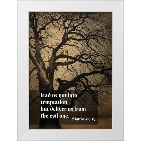 Bible Verse Quote Matthew 6:13, Leon Spilliaert - Tree in the Winter White Modern Wood Framed Art Print by ArtsyQuotes