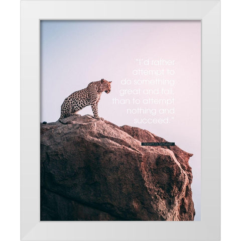 Robert H. Schuller Quote: Something Great White Modern Wood Framed Art Print by ArtsyQuotes