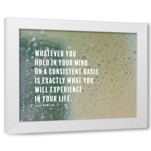 Tony Robbins Quote: Experience White Modern Wood Framed Art Print by ArtsyQuotes