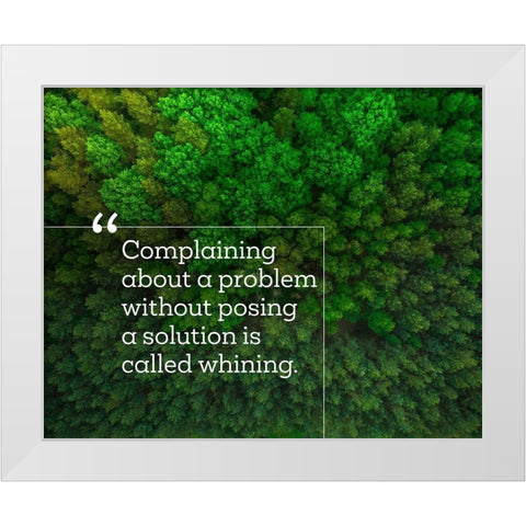 Teddy Roosevelt Quote: Posing a Solution White Modern Wood Framed Art Print by ArtsyQuotes