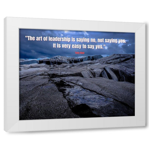 Artsy Quotes Quote: Art of Leadership White Modern Wood Framed Art Print by ArtsyQuotes