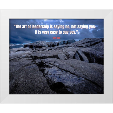 Artsy Quotes Quote: Art of Leadership White Modern Wood Framed Art Print by ArtsyQuotes