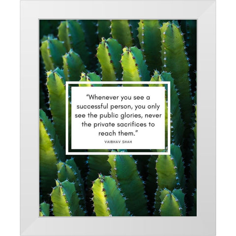 Vaibhav Shah Quote: Public Glories White Modern Wood Framed Art Print by ArtsyQuotes