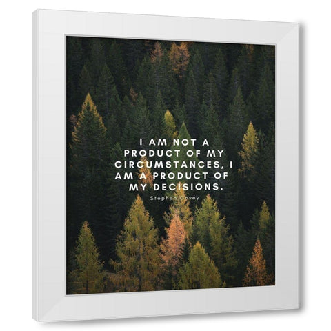 Stephen Covey Quote: My Decisions White Modern Wood Framed Art Print by ArtsyQuotes